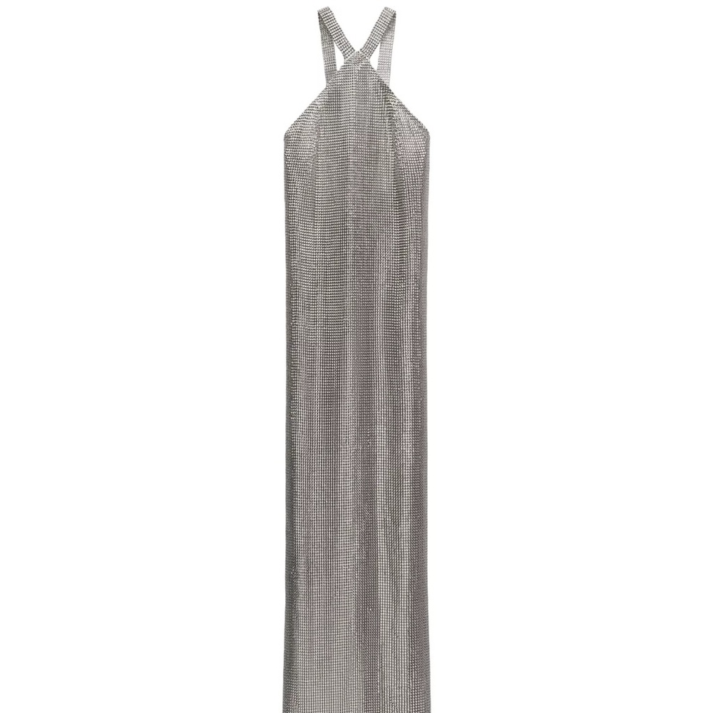 LUDOVIC DE SAINT SERNIN X ZARA METALLIC MESH HALTER DRESS NWT